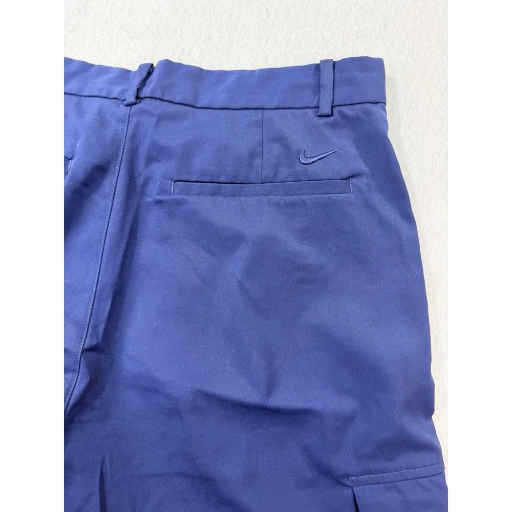 Nike‎ Golf Shorts Mens 32 Blue Dri-FIT Cargo Moisture Wicking Flat Front Casual